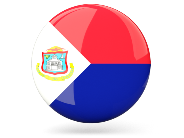 Glossy round icon. Download flag icon of Sint Maarten at PNG format