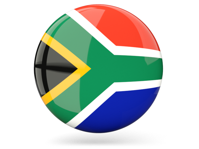 Glossy round icon. Download flag icon of South Africa at PNG format
