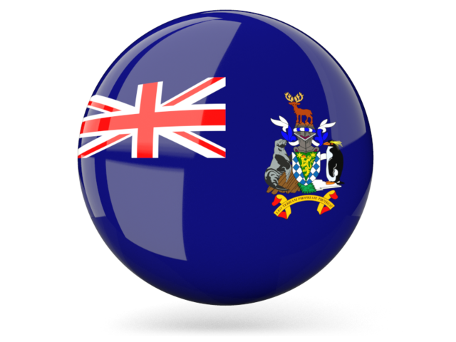 Glossy round icon. Download flag icon of South Georgia and the South Sandwich Islands at PNG format