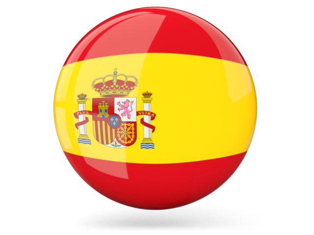 Glossy Round Icon Illustration Of Flag Of Spain