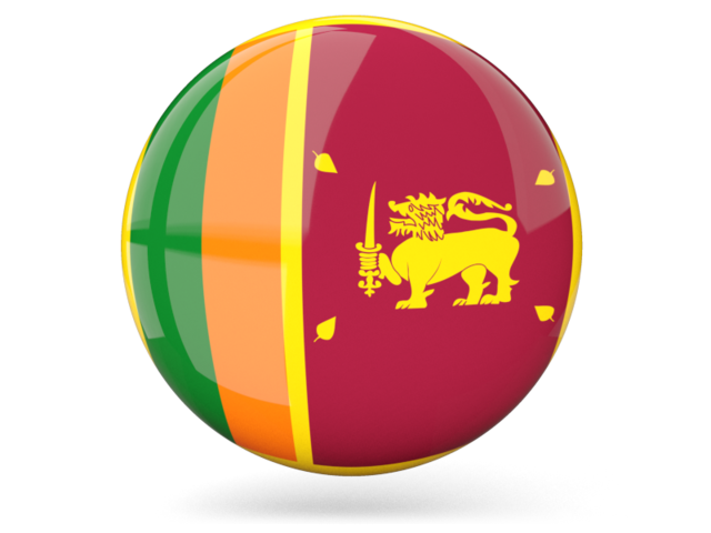 Glossy round icon. Download flag icon of Sri Lanka at PNG format