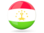 Tajikistan. Glossy round icon. Download icon.