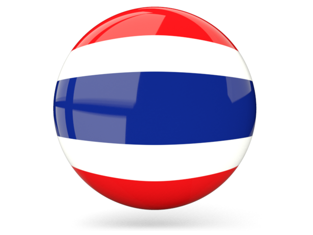 Glossy round icon. Download flag icon of Thailand at PNG format