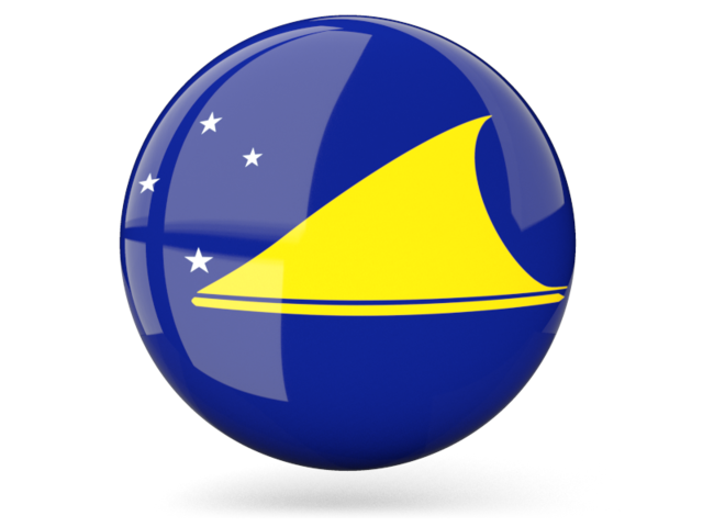 Glossy round icon. Download flag icon of Tokelau at PNG format