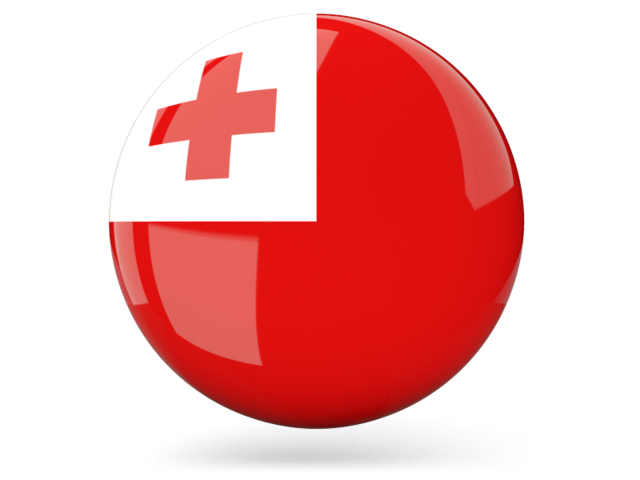 Glossy round icon. Download flag icon of Tonga at PNG format