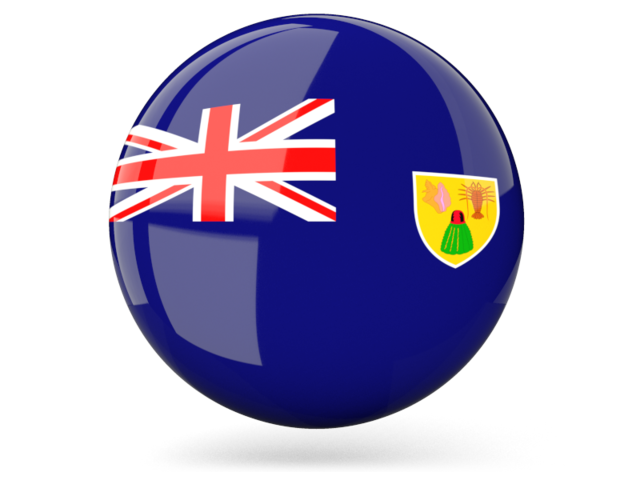 Glossy round icon. Download flag icon of Turks and Caicos Islands at PNG format