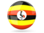 Уганда. Глянцевая круглая иконка. Скачать иллюстрацию.