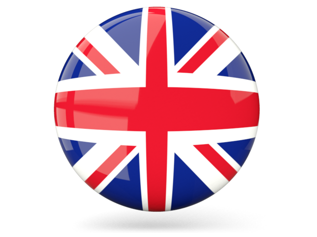 Glossy round icon. Download flag icon of United Kingdom at PNG format