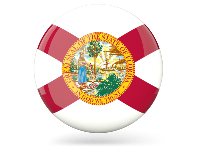Glossy round icon. Download flag icon of Florida