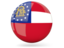 Flag of state of Georgia. Glossy round icon. Download icon