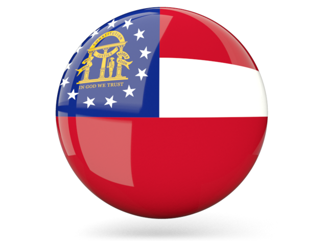 Glossy round icon. Download flag icon of Georgia