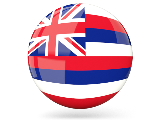 Glossy round icon. Download flag icon of Hawaii