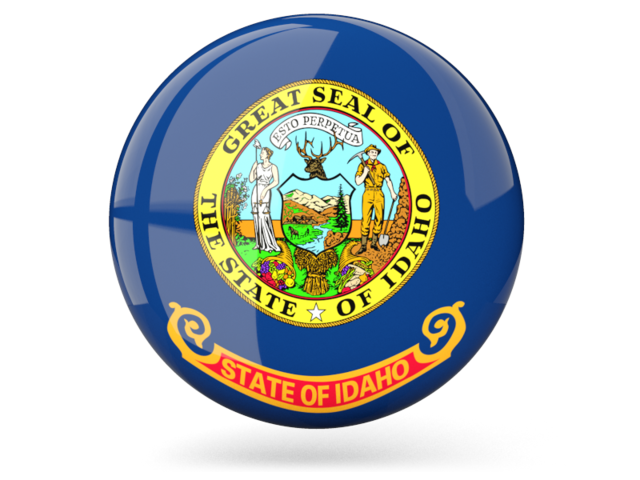 Глянцевая круглая иконка. Загрузить иконку флага штата Айдахо
