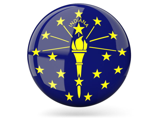 Glossy round icon. Download flag icon of Indiana