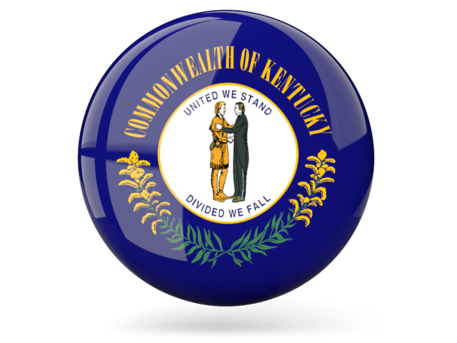 Glossy round icon. Download flag icon of Kentucky