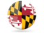 Flag of state of Maryland. Glossy round icon. Download icon