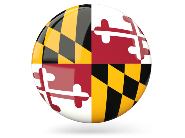 Glossy round icon. Download flag icon of Maryland