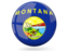 Flag of state of Montana. Glossy round icon. Download icon