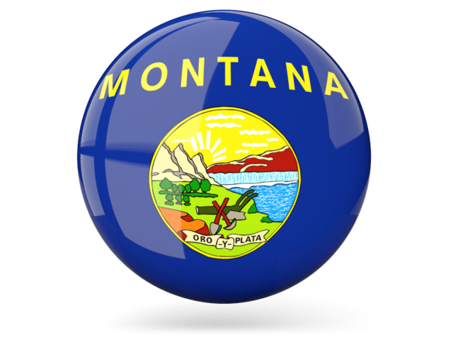 Glossy round icon. Download flag icon of Montana