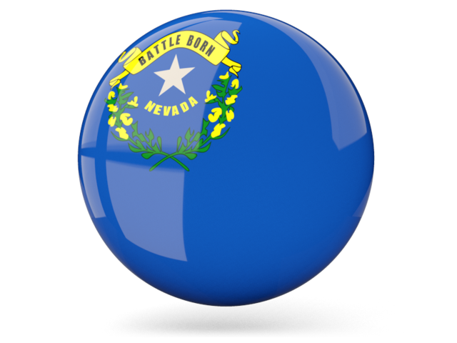 Glossy round icon. Download flag icon of Nevada