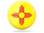 Flag of state of New Mexico. Glossy round icon. Download icon