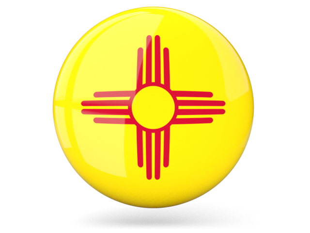 Glossy round icon. Download flag icon of New Mexico