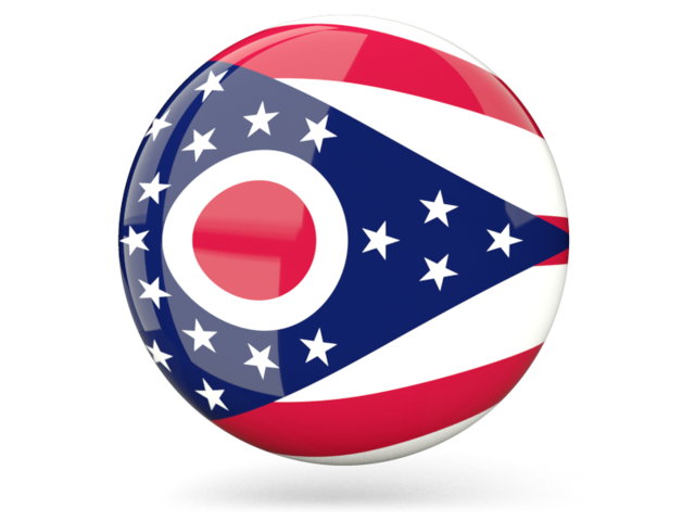 Glossy round icon. Download flag icon of Ohio