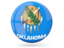 Flag of state of Oklahoma. Glossy round icon. Download icon