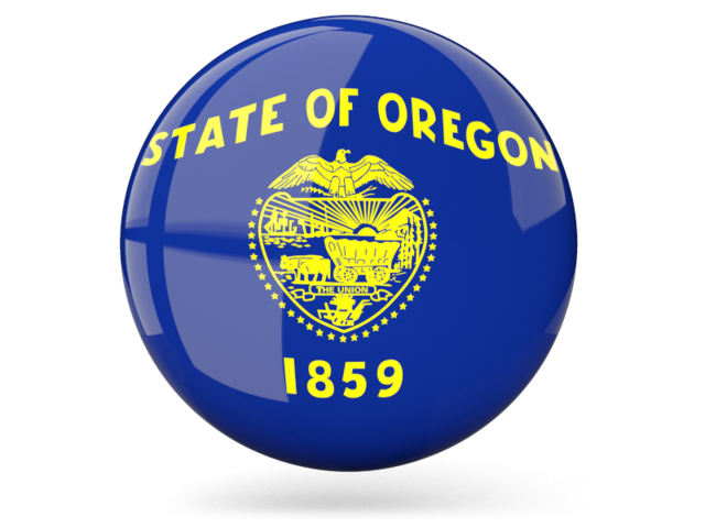 Glossy round icon. Download flag icon of Oregon