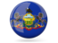 Flag of state of Pennsylvania. Glossy round icon. Download icon