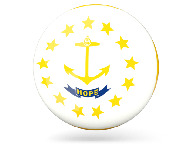 Glossy round icon. Download flag icon of Rhode Island