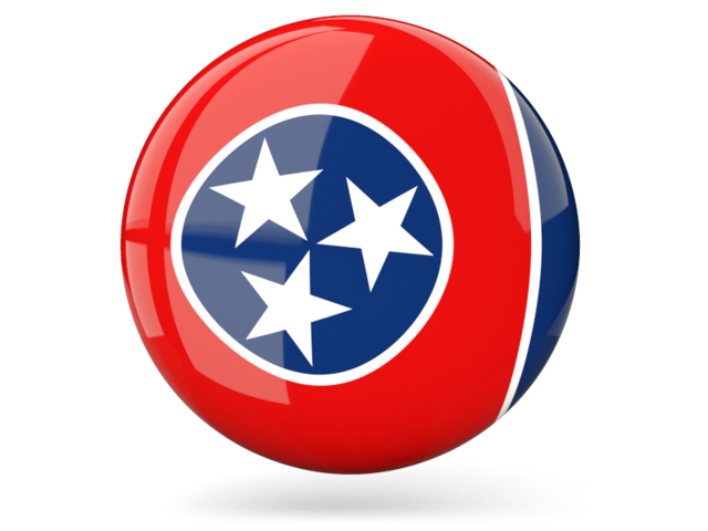 Glossy round icon. Download flag icon of Tennessee