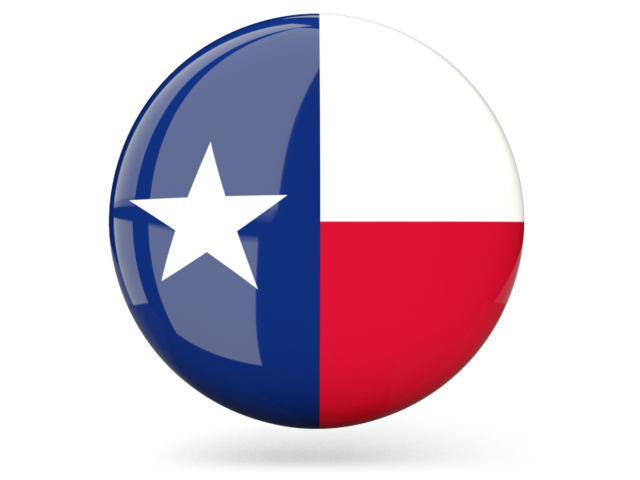 Glossy round icon. Download flag icon of Texas