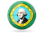 Flag of state of Washington. Glossy round icon. Download icon