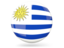 Уругвай. Глянцевая круглая иконка. Скачать иллюстрацию.