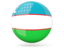 Uzbekistan. Glossy round icon. Download icon.