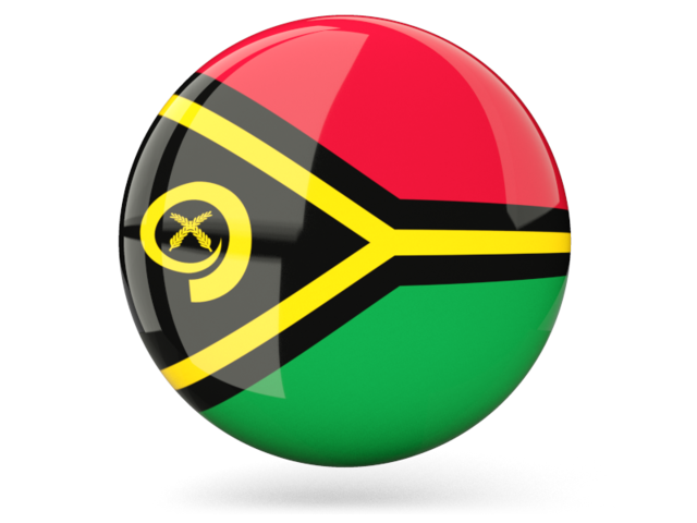 Глянцевая круглая иконка. Скачать флаг. Вануату