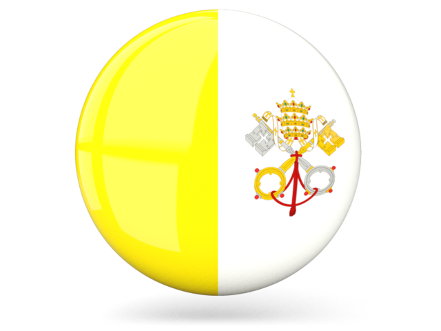 Glossy round icon. Download flag icon of Vatican City at PNG format