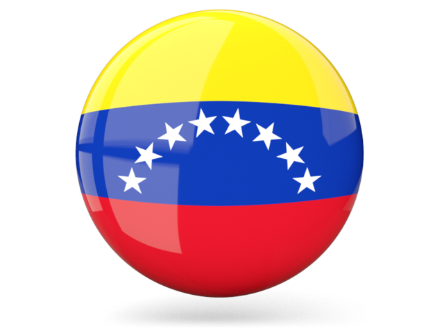 Glossy round icon. Download flag icon of Venezuela at PNG format