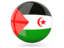 Western Sahara. Glossy round icon. Download icon.