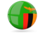 Zambia. Glossy round icon. Download icon.