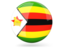 Zimbabwe. Glossy round icon. Download icon.