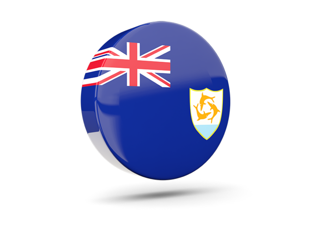 Glossy round icon 3d. Download flag icon of Anguilla at PNG format
