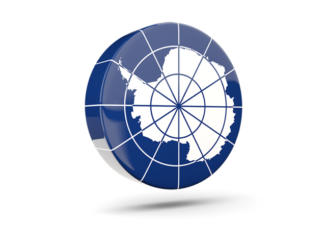 Glossy round icon 3d. Download flag icon of Antarctica at PNG format