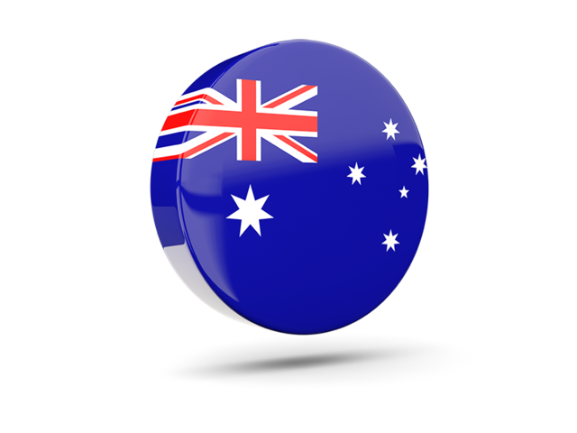 Glossy round icon 3d. Download flag icon of Australia at PNG format