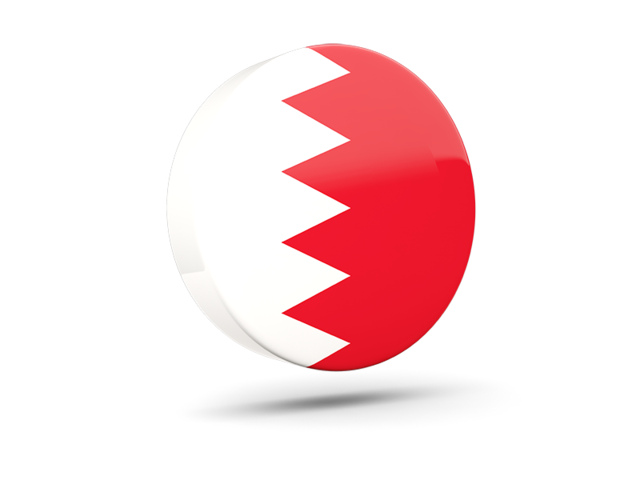 Glossy round icon 3d. Download flag icon of Bahrain at PNG format