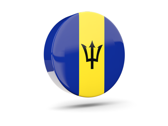 Glossy round icon 3d. Download flag icon of Barbados at PNG format