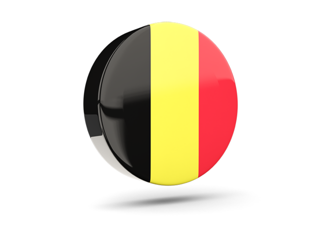 Glossy round icon 3d. Download flag icon of Belgium at PNG format