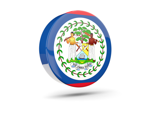 Glossy round icon 3d. Download flag icon of Belize at PNG format