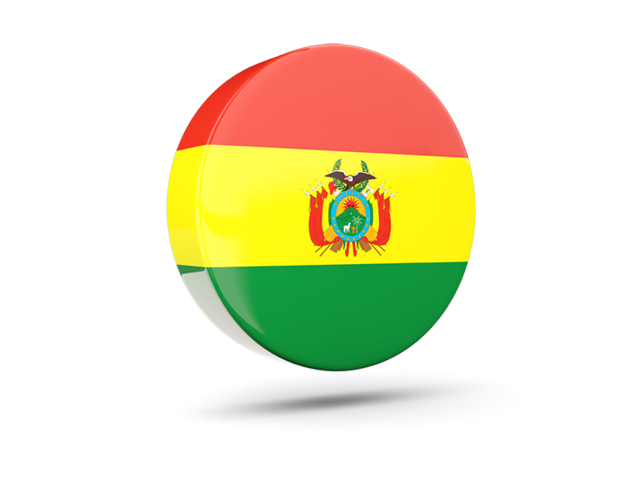 Glossy round icon 3d. Download flag icon of Bolivia at PNG format